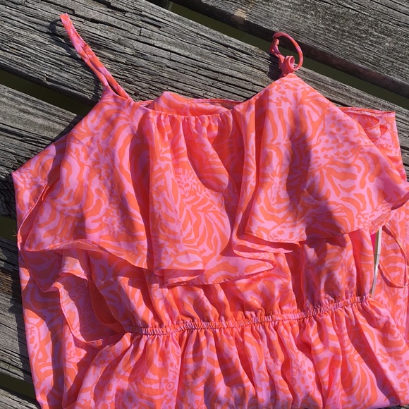 Spring Tiger zebra Barbiecore Lilly Pulitzer Dress animal print pink orange - Picture 8 of 8